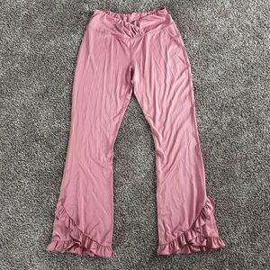 Free People Pink Ruffle Pants
